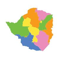 Zimbabwe Color Area Map vector