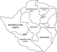 Zimbabwe Color White Area Map vector