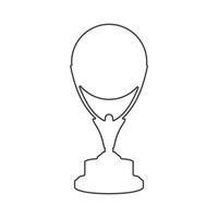 Basketball trophy outline in line style vector