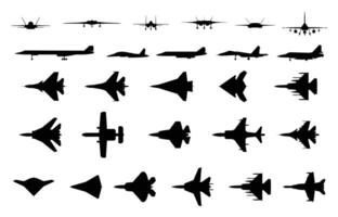 Jet Silhouette Set Design Collection vector
