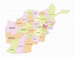 Afghanistan Map Color Per Area vector