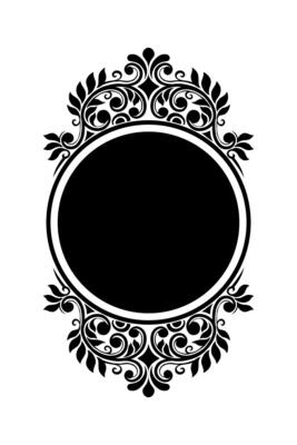Silhouette Mirror with floral ornament