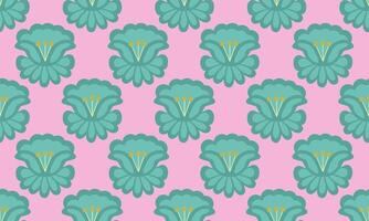 a fabric pattern composed of green flower with pink background , design for fabric or various pattern printing works. vector