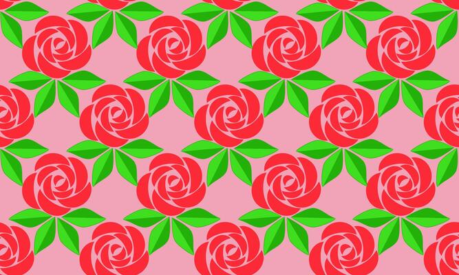 a pattern composed of red rose with pink background , design for fabric or various pattern printing works.