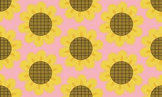 a pattern composed of yellow sunflower on pink background , design for fabric or various pattern printing works. vector