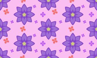 a fabric pattern composed geometric of red and purple flower with light pink background , design for fabric or various pattern printing works. vector