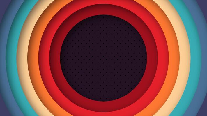 Colorful retro pattern with circular geometry. Funky 70s 80s 60s inspired design. Ideal for backgrounds, digital use, and modern vintage graphics.