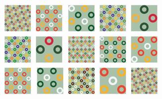 Festive collection of seamless patterns featuring rings and circles for Christmas, Xmas, and New Year. Great for holiday decor, backgrounds, wallpaper, and seasonal projects with a joyful touch. vector
