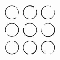 Pack of round doodle shapes with hand drawn marker style. Abstract circular frames in sketch form. Useful for creative design, visual elements or decorative accents. vector