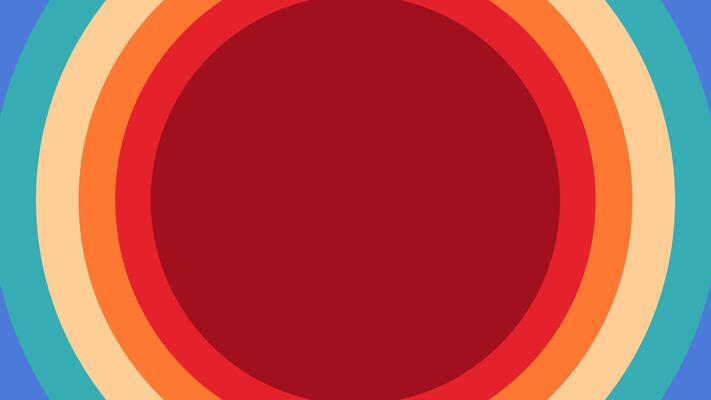 Retro circle design with 70s 80s 60s vibes. Colorful geometric background in vintage style. Funky abstract illustration for posters, prints, and digital use.