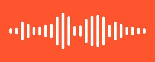 Audio equalizer with sound waves and frequency lines on red background. Useful for podcast visuals, music design, radio signal apps, and sound communication banners vector