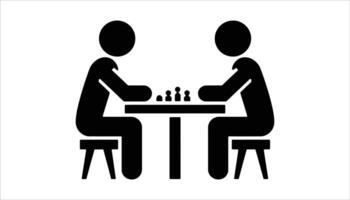 graphic of two individuals engaged in chess game vector