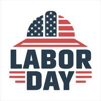 Labor Day USA Flag and Hard Hat Design vector