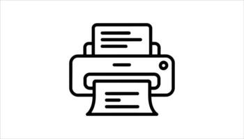 Printer Icon with Document Printing. vector