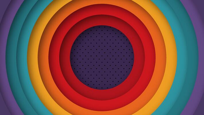 Vintage abstract art with circle shapes. Colorful funky background inspired by 70s 80s 60s. Ideal for retro design, branding, and digital assets.