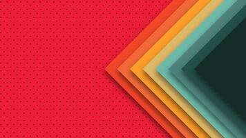 Background with retro inspired colorful blocks. Geometric abstract layout from 1960s 70s 80s design culture. vector