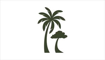 Tropical Palm Trees with Green Leaves vector