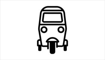 Black tuk tuk design, auto rickshaw, transport vector