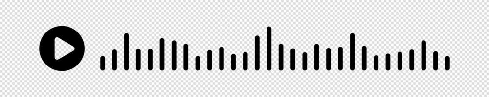 Audio wave icon. Sound waveform for podcast, voice message, music track, equalizer display, sound frequency, audio spectrum, UI element, media interface. vector
