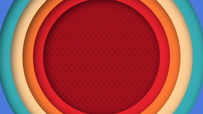 Colorful geometric circles in retro style. 1960s 70s 80s inspired funky abstract design. Ideal for posters, packaging, and digital visuals.