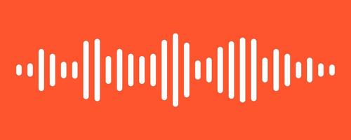 Equalizer waves showing sound and voice signal patterns. Audio waveform illustration on a bold red background. Ideal for music tools, podcast apps, or streaming interfaces vector