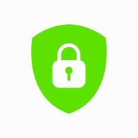 Secure padlock sign embedded in a shield icon. Lock symbol used for data safety, privacy design, protection system, interface elements or digital identity security representation. vector