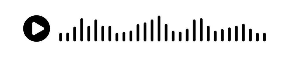Podcast audio wave icon. EQ signal for media player, voice memo, song rhythm, frequency visualization, audio tool, sound bar, waveform pattern. vector
