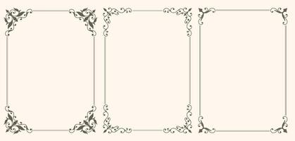 Set of vintage frames for invitations vector