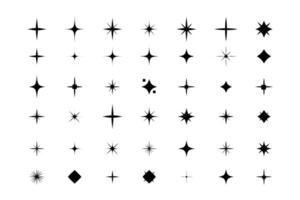 Twinkling stars icon. Twinkle star shapes design. Twinkle stars collection. Christmas symbols isolated on white background. Simple illustration. vector