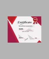 luxury red color certificate design vector
