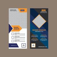 Modern Roll up Banner Design in Bundle. Luxurious Template Display for Promotional Campaign. vector