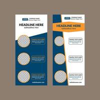 Modern Roll up Banner Design in Bundle. Classic Template Display for Promotional Campaign. vector