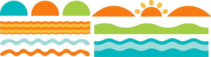 Zig zag wavy shape frames, rectangular and round jagged abstract clouds and text boxes vector