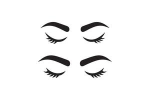 Eyelashes and eyelashes icon set vector