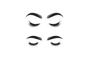 Eyelashes and eyelashes on white background vector