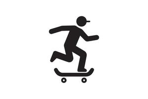Skateboarder icon illustration isolated on white background vector