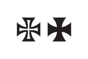 Two black and white crosses with the same design vector