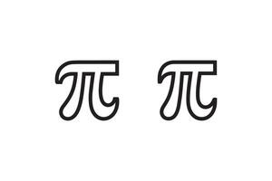 Pi symbol icon, line style, isolated on white background vector