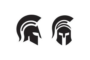 Two spartan helmets are shown on a white background vector