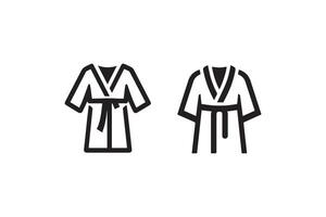 Two black and white images of a robe and a robe vector