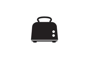 A black and white icon of a toaster on a white background vector