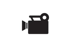 A black and white icon of a camera vector