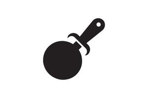 A black and white icon of a knife and fork vector