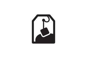 A black and white image of a tea bag vector