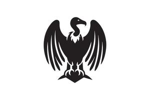 An eagle with wings spread out on a white background vector