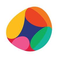 Colorful Rounded Shapes in Asymmetrical Abstract Style vector