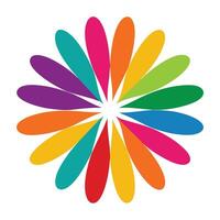 Stylized Abstract Burst With Rounded Color Elements vector