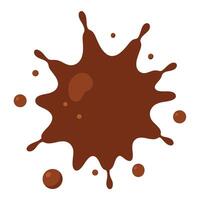 Realistic Chocolate Splash with Flying Cocoa Beans vector