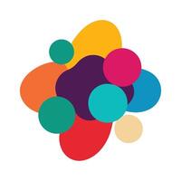 Colorful Rounded Elements Layered in Abstract Art vector
