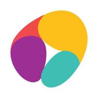 Abstract With Asymmetrical Rounded Color Elements vector